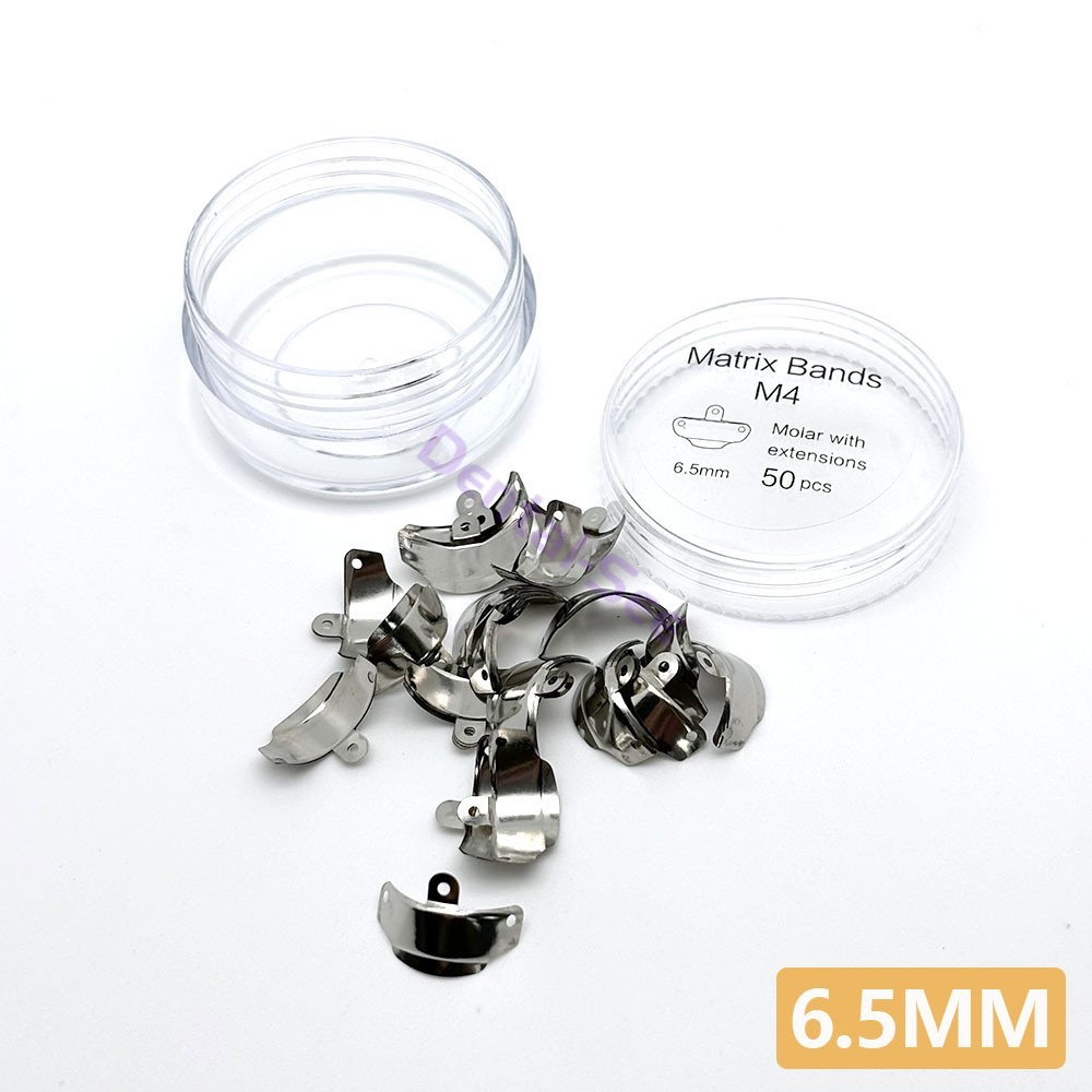 50Pcs/Box Dental Metal Matrix Bands M4 With Hole Sectional Contoured Matrice