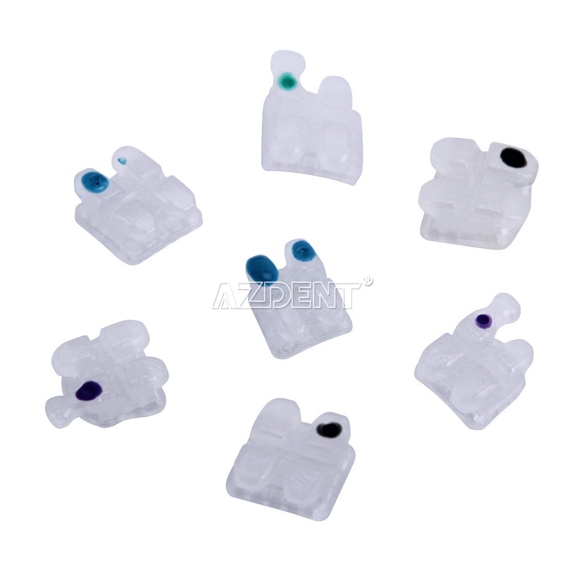 AZDENT Dental Orthodontic Ceramic Bracket Braces Roth MBT 0.022/ 018 Hooks 3 4 5