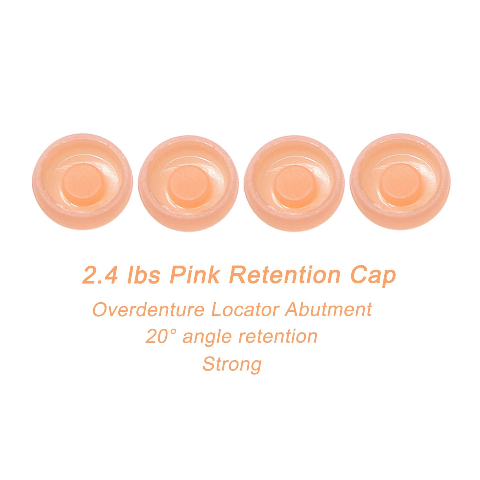 US Color Coded Retention Cap Inserts 0.8/1.2/2.4lbs for Locator Overdenture 4Pcs