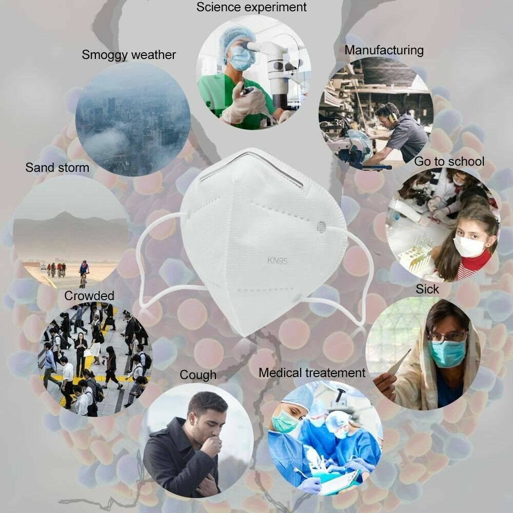 10 PCS KN95 Disposable Face Mask Mouth Cover Protective Respirator K N95