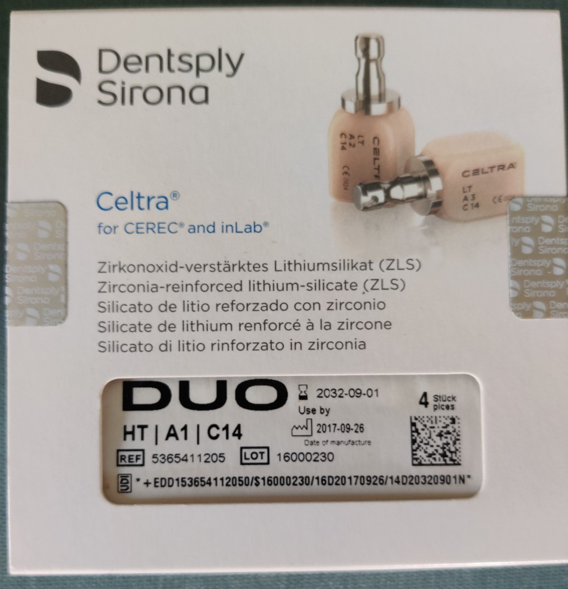 Dentsply Sirona DUO HT A1 C14 4-pack PrimeMill CEREC