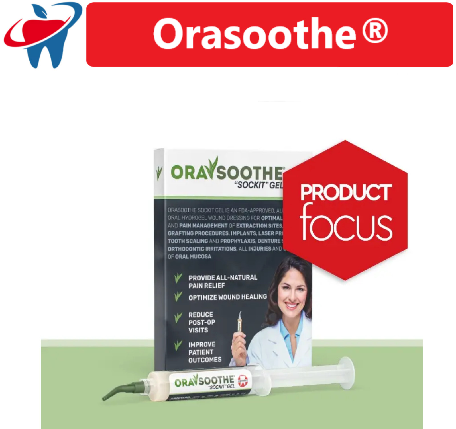 Septodont Orasoothe Sockit Dry Socket Oral Wound Dressing Hydrogel , 5x Syringes