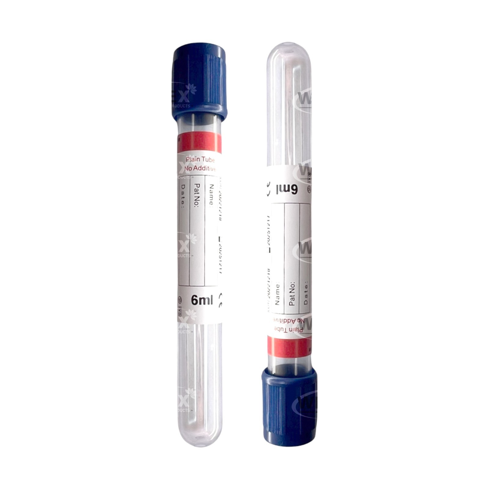 VACUUM BLOOD COLLECTION PLAIN TUBE NO ADDITIVE, 13x100mm 6mL, Exp 12/25