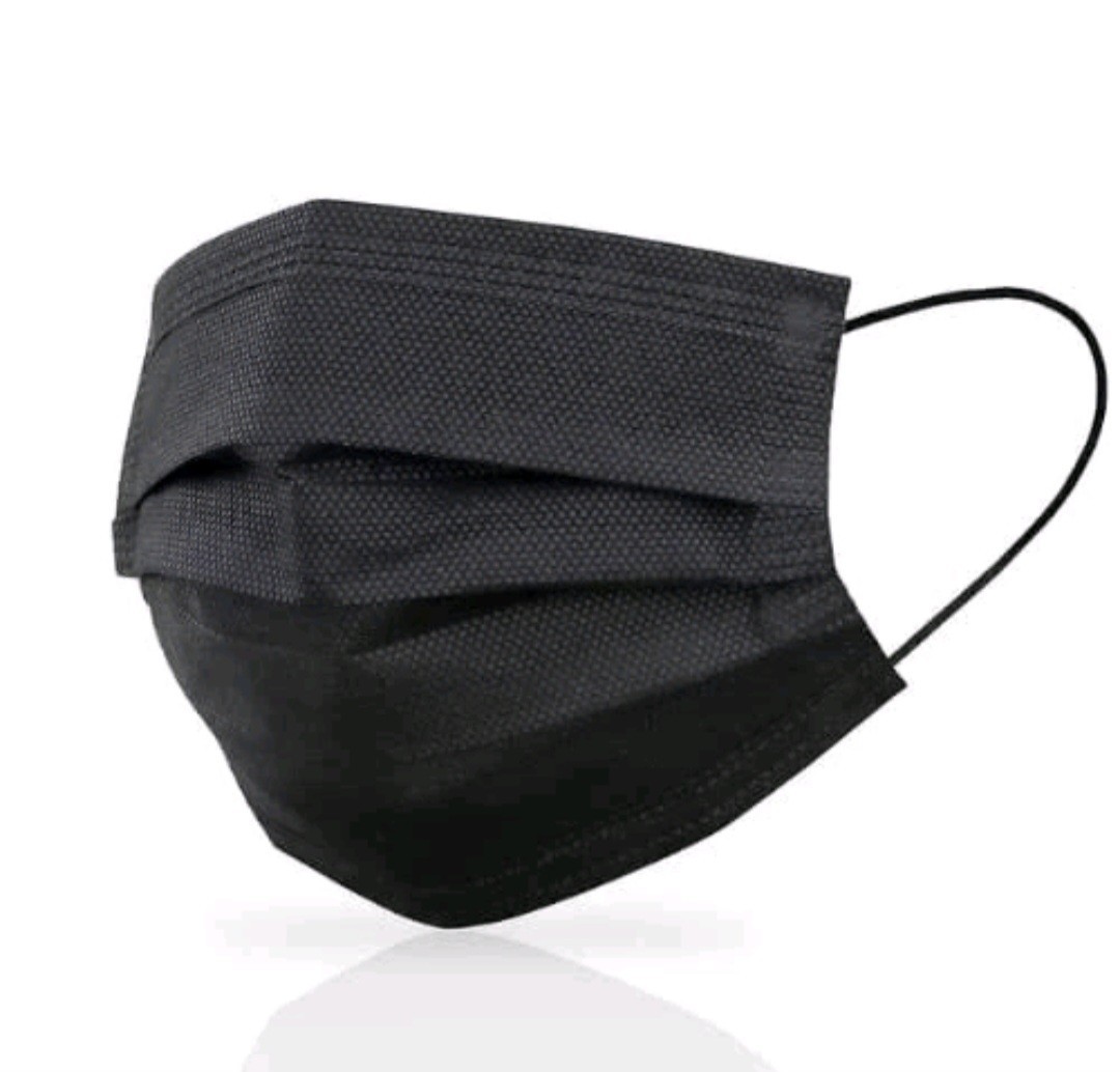 FLTR General Use Disposable Face Mask Black 75 Count Pack of 3