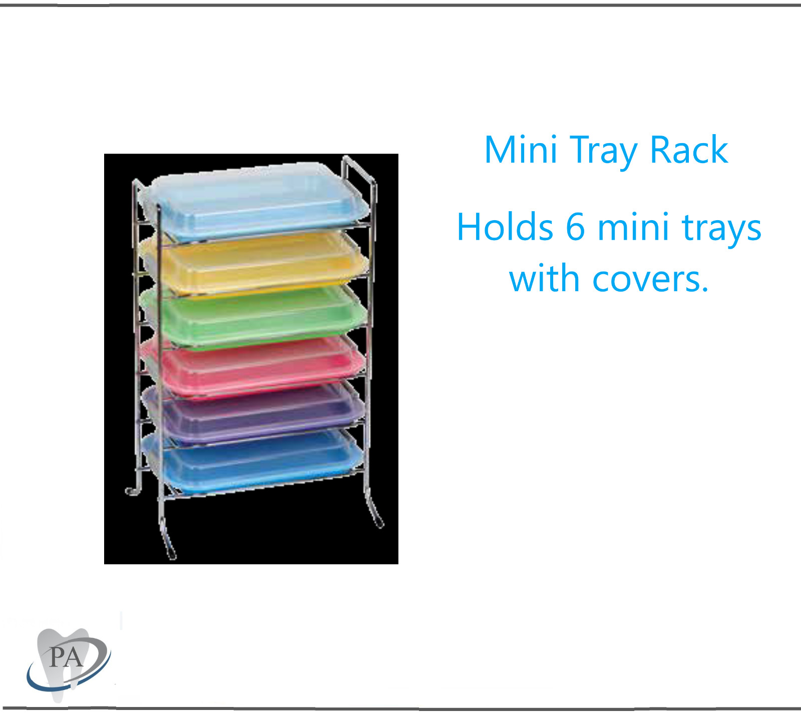 Dental Medical Chrome Steel Instrument Tray Rack for Size F” Mini Tray Rack Lids