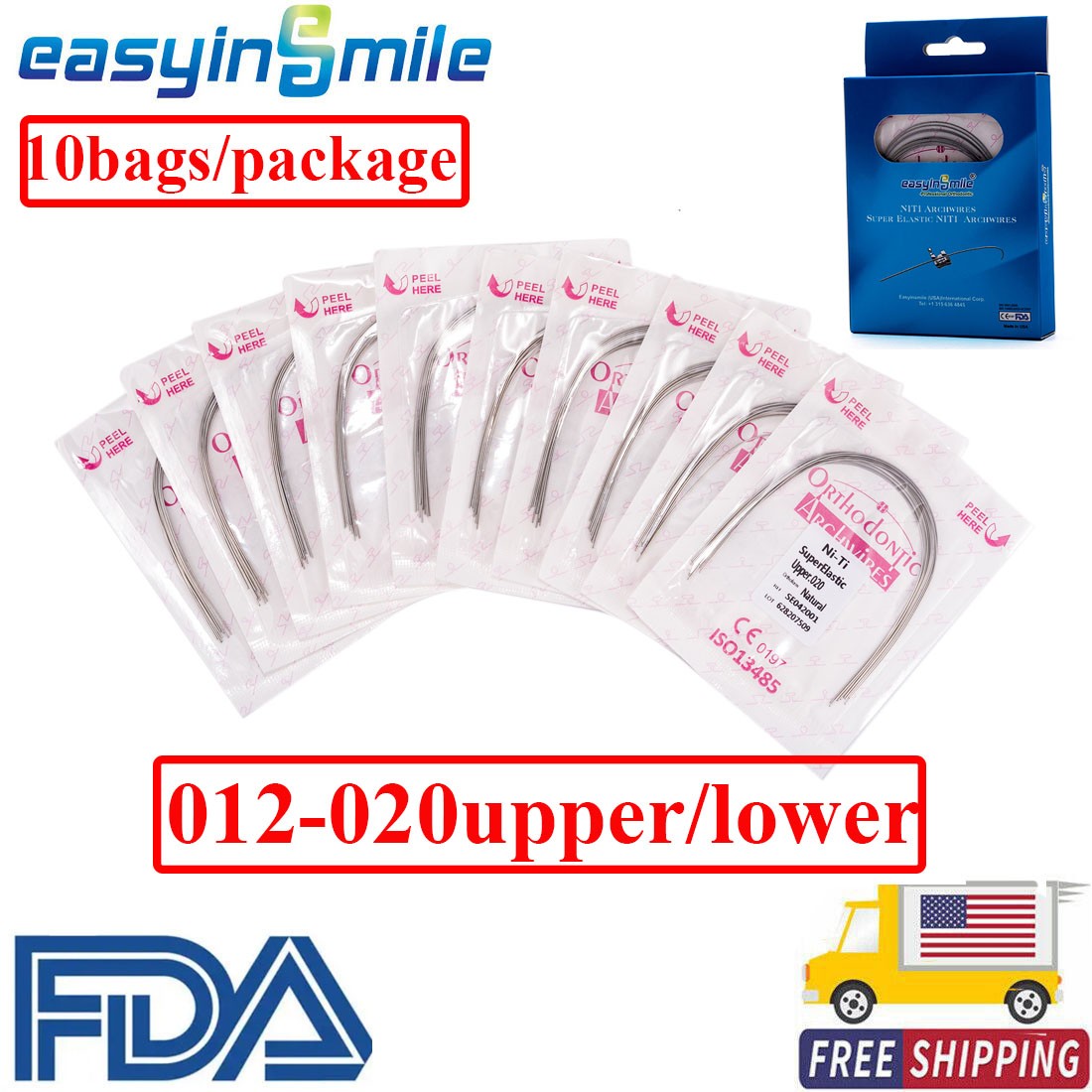 Super Elastic Niti Round Arch Wires Dental Ortho U/L Archwire Orthodontic Braces
