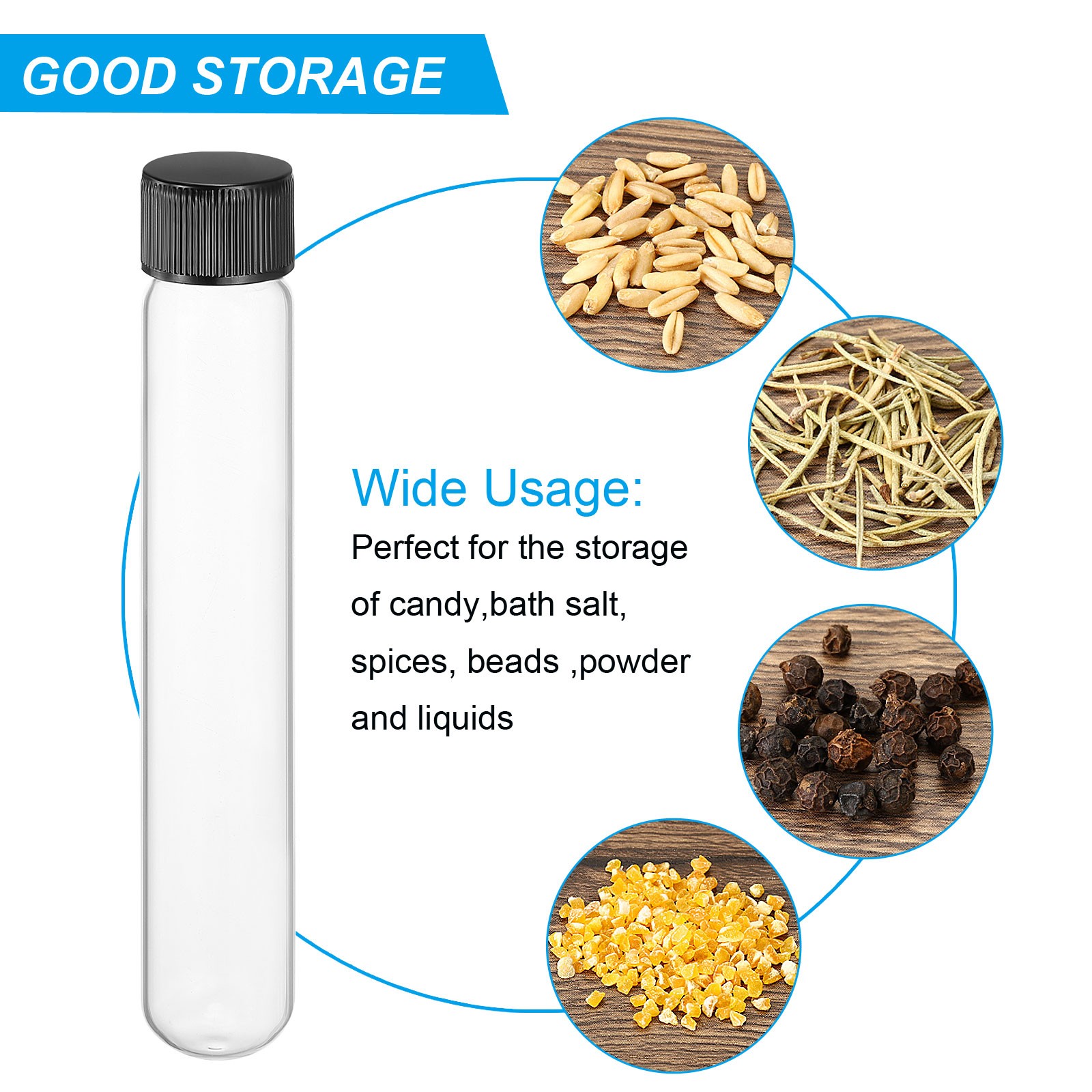 25ml Test Tubes with Caps, 8pcs Glass Test Tubes Clear Test Tube, 18mmx150mm