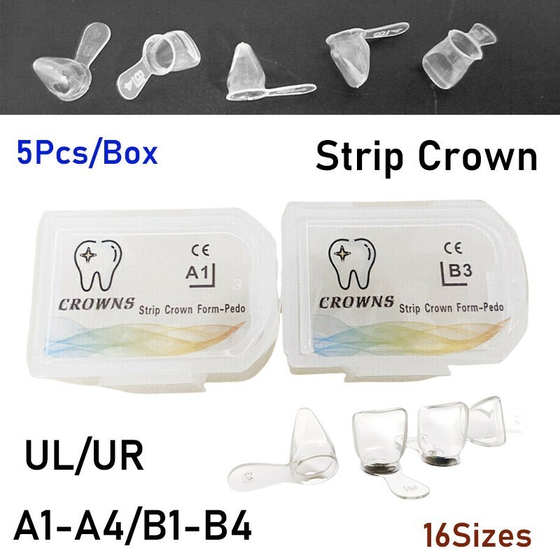5 Pcs/Box Dental Resin Primary Kids Strip Crown Form-Pedo Kids Anterior Crowns