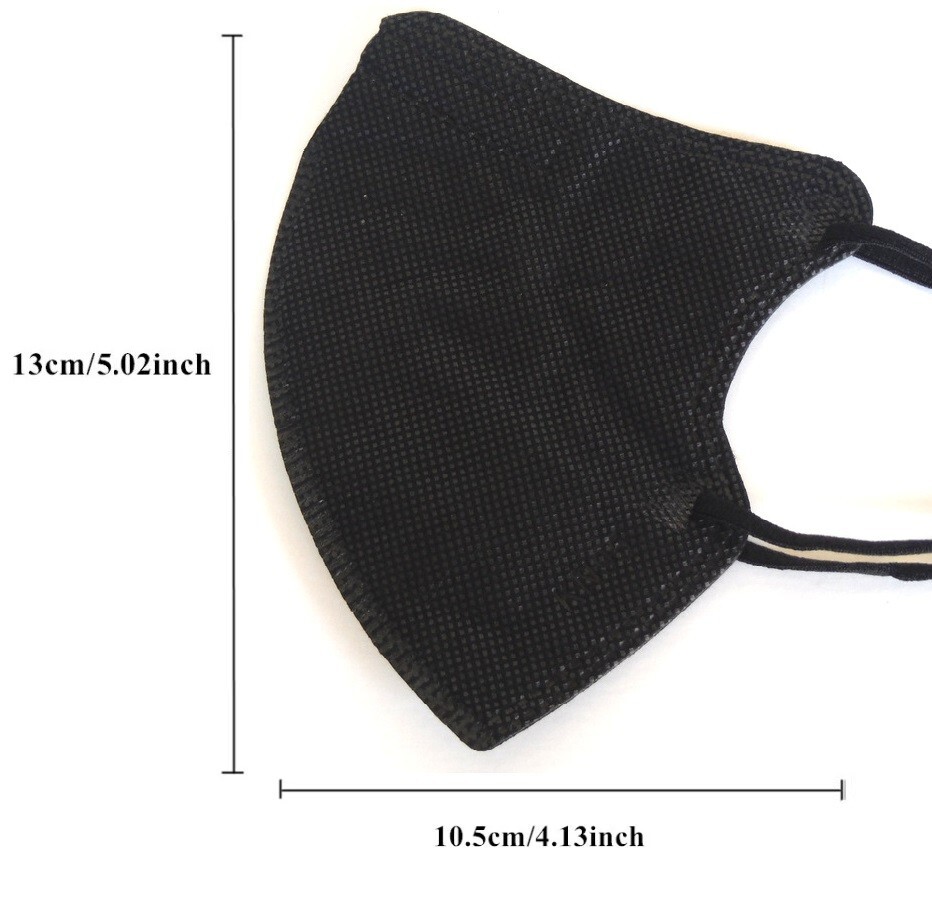 Kids Boy Girl School Disposable 1-200 Black KN95 Face Mask 5 Layer C.E Approval