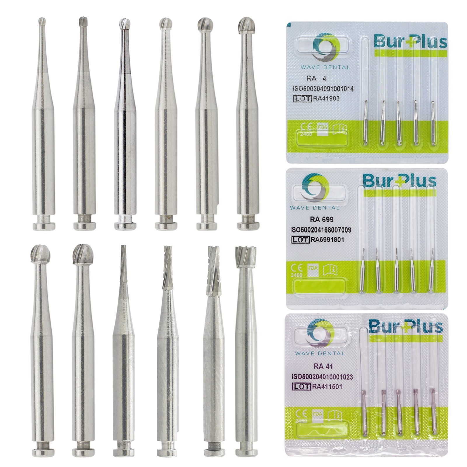 Wave Dental Carbide RA Latch Burs Taper Fissure Round Burr 6 8 701 Contra Angle