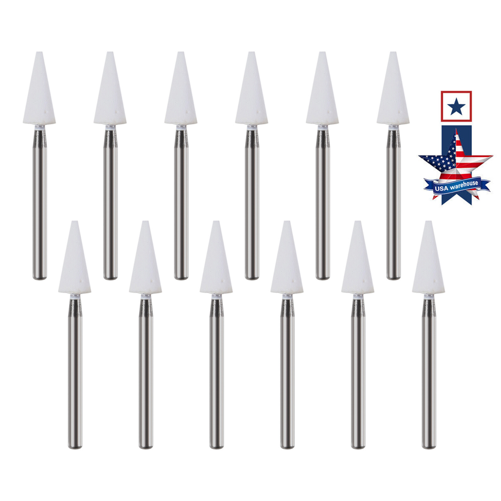 Dental White Stone High Speed Polishing Burs FG Cone shape Aluminum Oxide DL