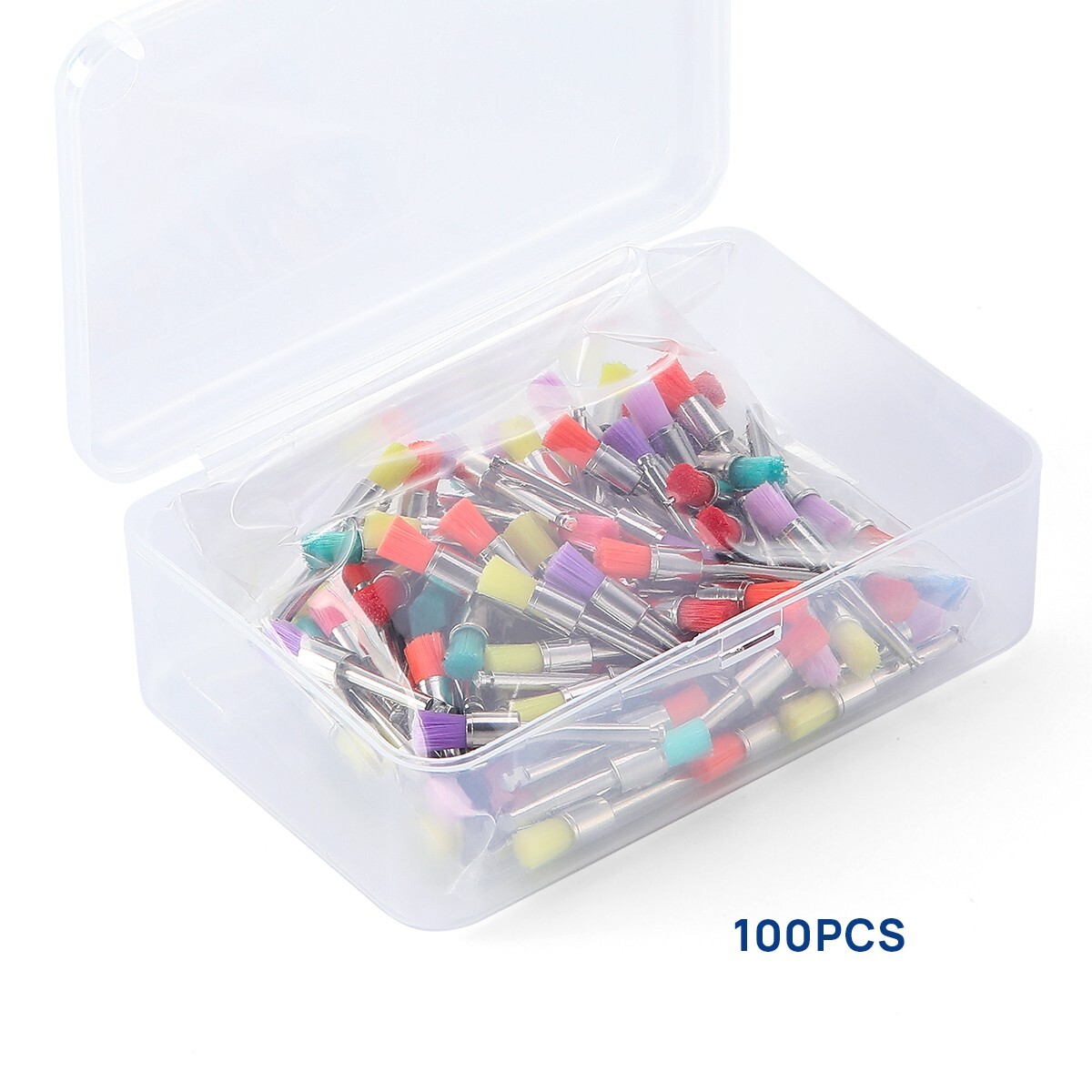 100pcs/Box Dental Polishing Prophy Brush Bowl Flat Type Polisher Colorful Nylon