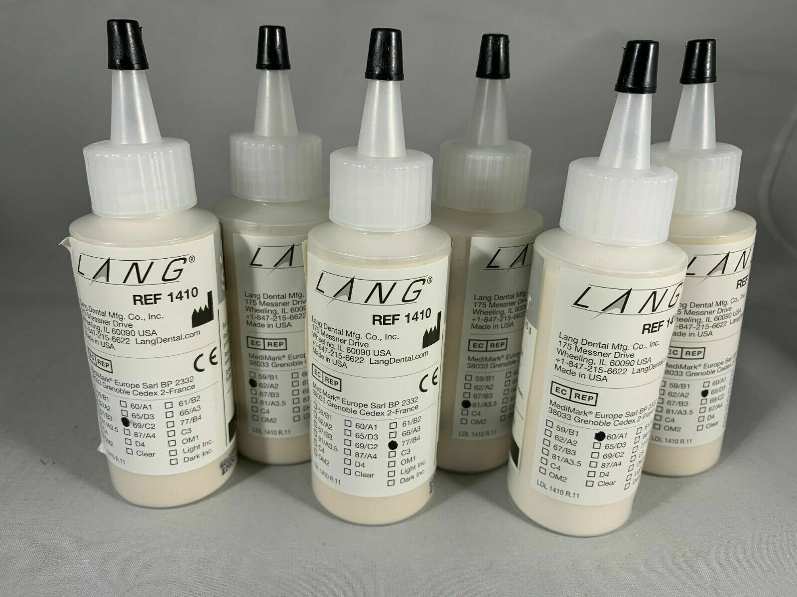 Lang Jet Tooth Shade Fast Curing C&B Acrylic Resin Powder (45g) Dental