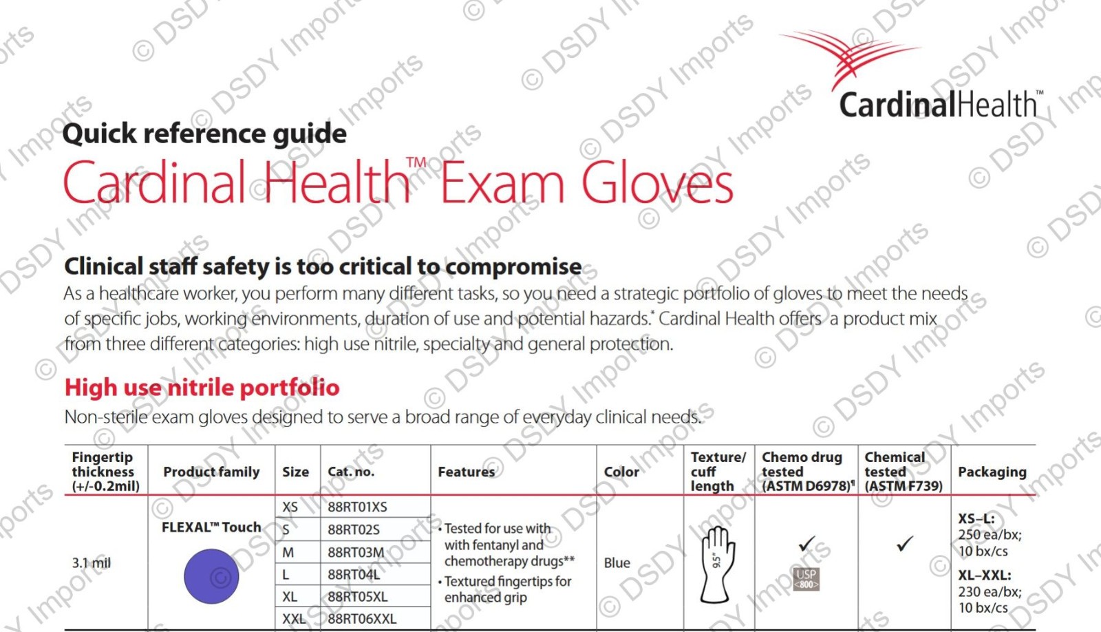 2500 LARGE HALYARD Nitrile STERLING SG Exam gloves (1xCASE) powder & latex free