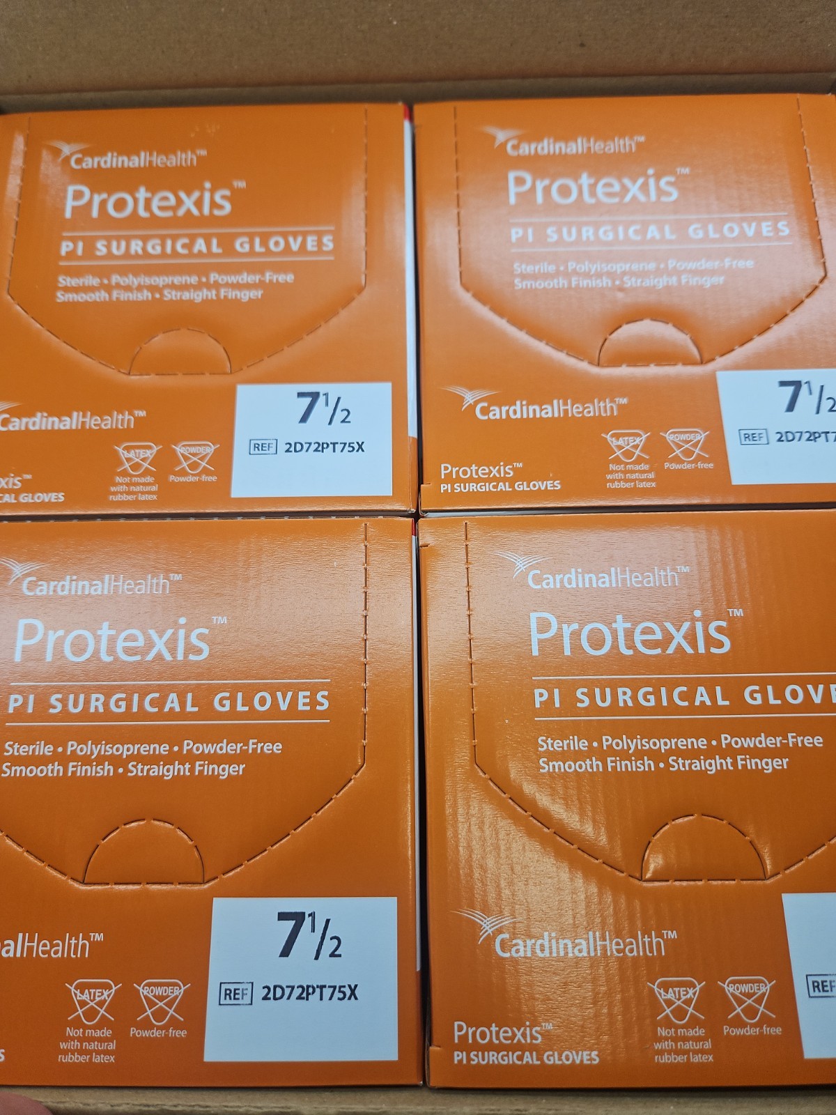 Protexis PI Surgical Gloves *1 CASE 200 Pair* Cardinal Size: 7.5 Exp: 12/27
