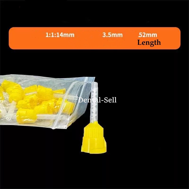 50 Pcs Dental Impression Intraoral Mixing Tips Short 5CM Yellow 1:1 USA