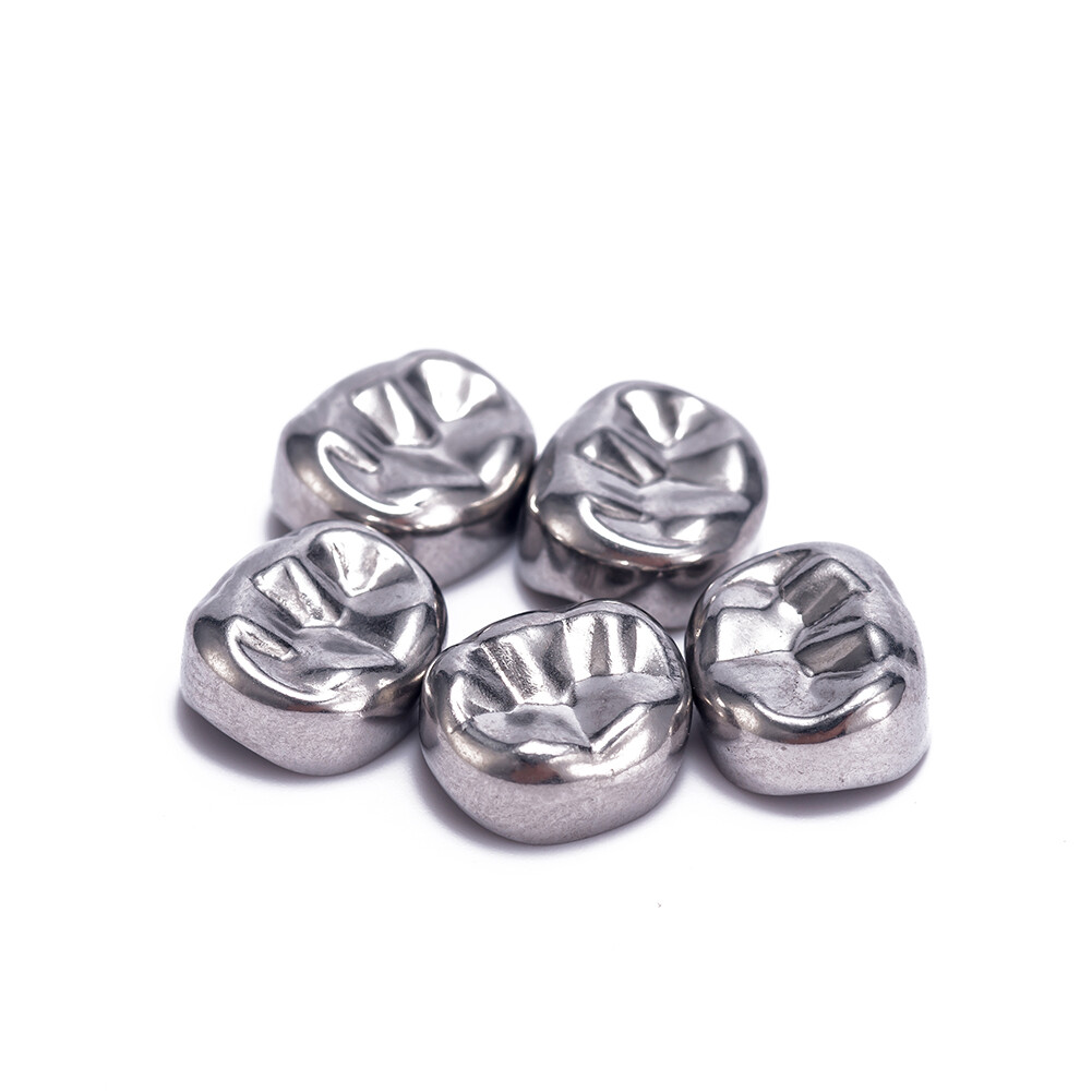 Dental D Primary E Molar Kids Crowns Stainless Steel Primary Crown Pediatric 5Pc