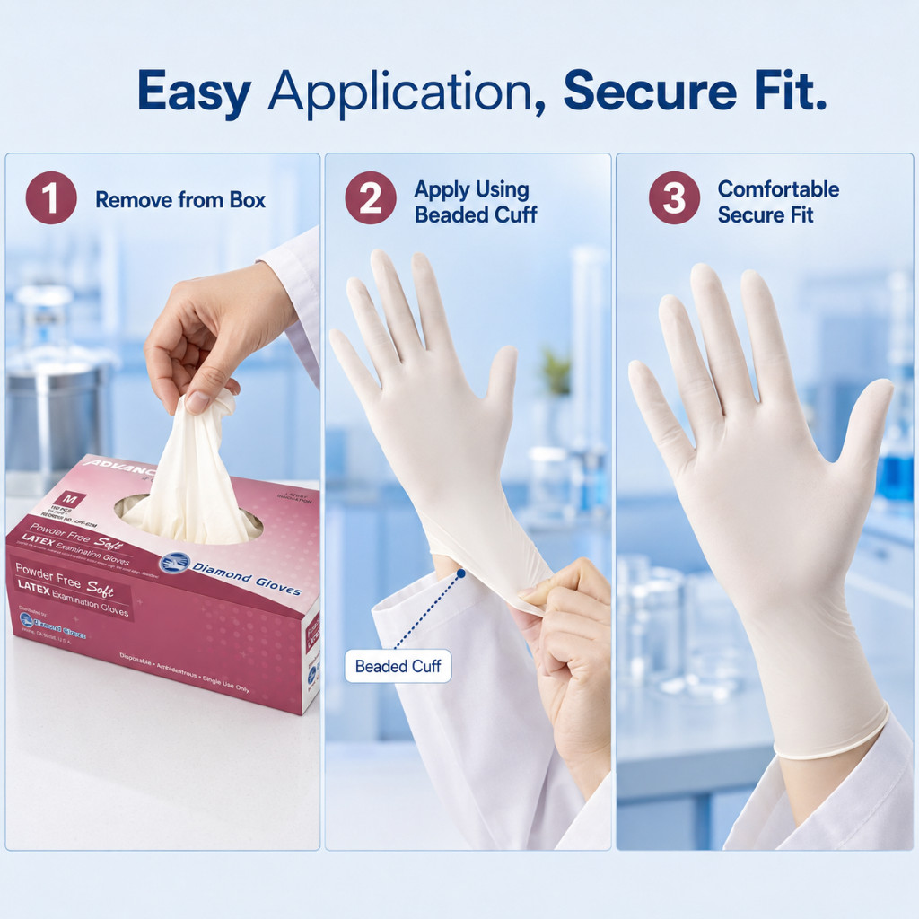 1000 Pcs Latex Exam Gloves White 6 Mil Powder FREE Dental All Size S, M, L, XL
