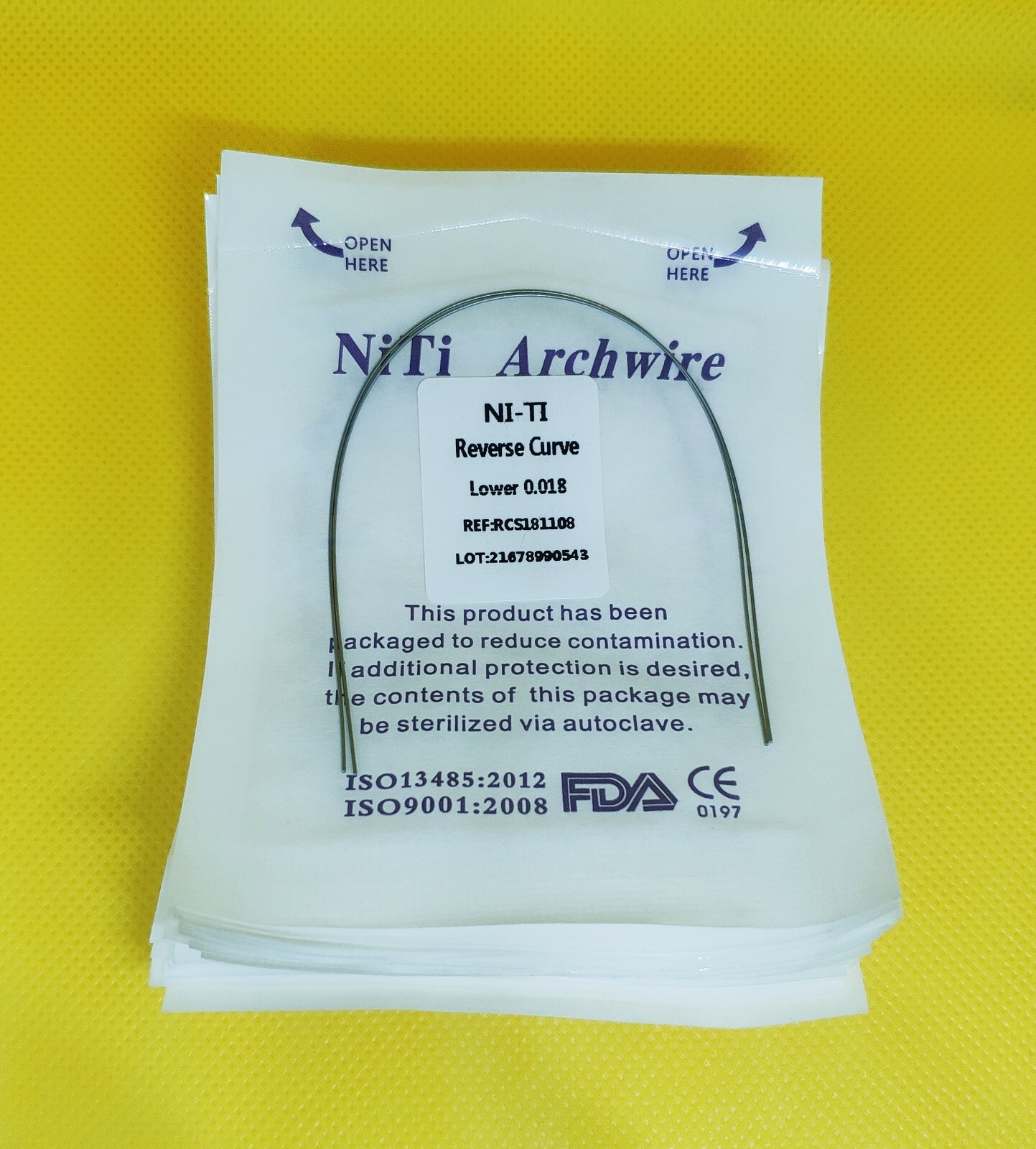 50Packs Dental Reverse Curve Orthodontic Arch Wire Niti Super Elastic Round