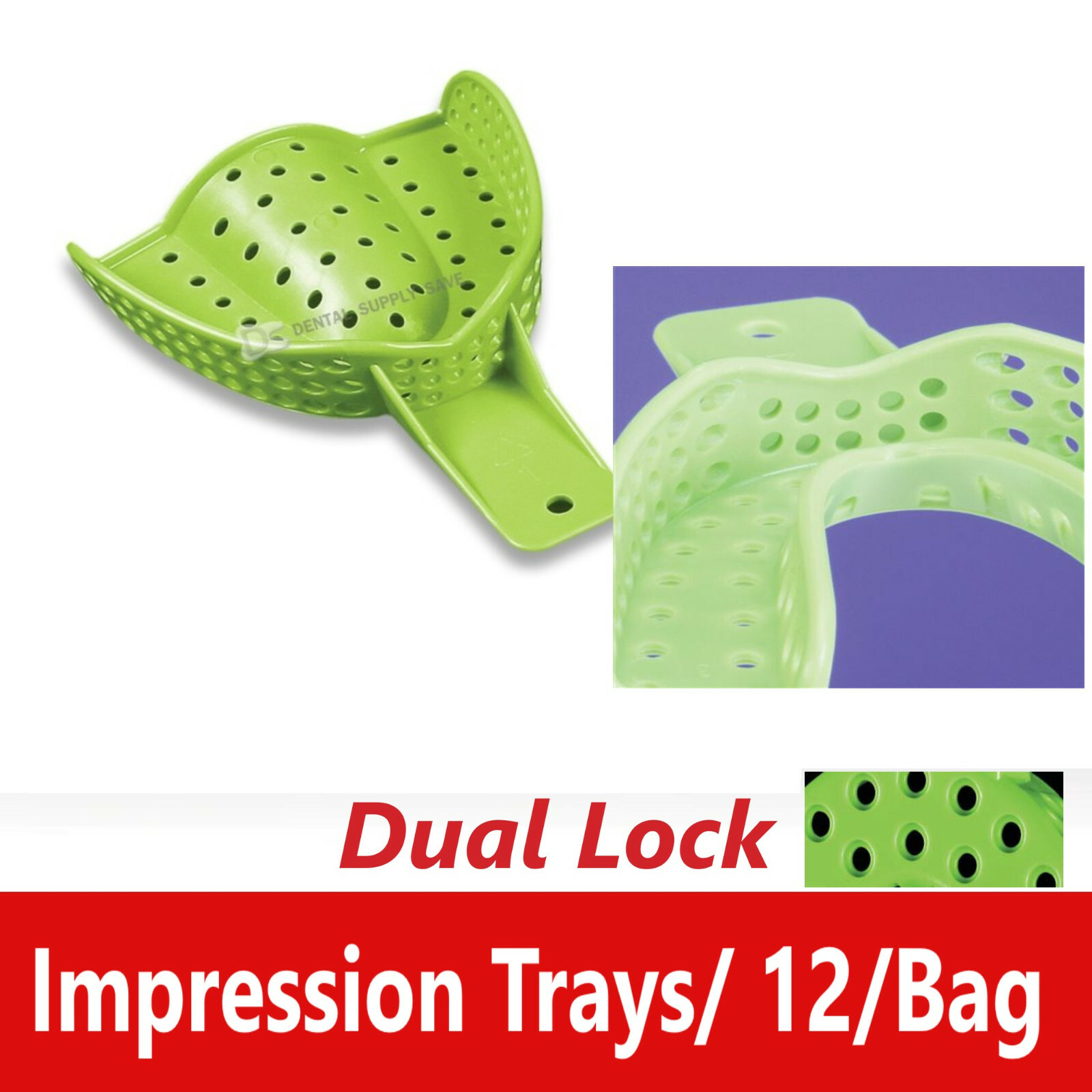 Dental Excellent DUALOCK Impression Trays Superior Retention CHOOSE SIZE Bag/12)