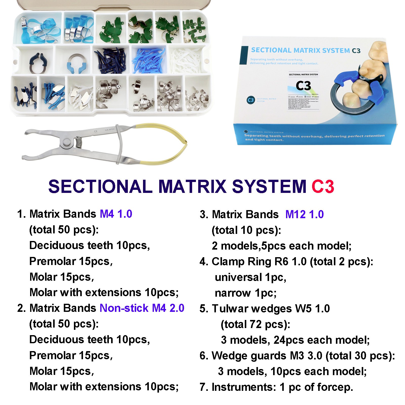 Dental Sectional Matrix Bands System Metal Refill Clamp Rings Garrison Palodent