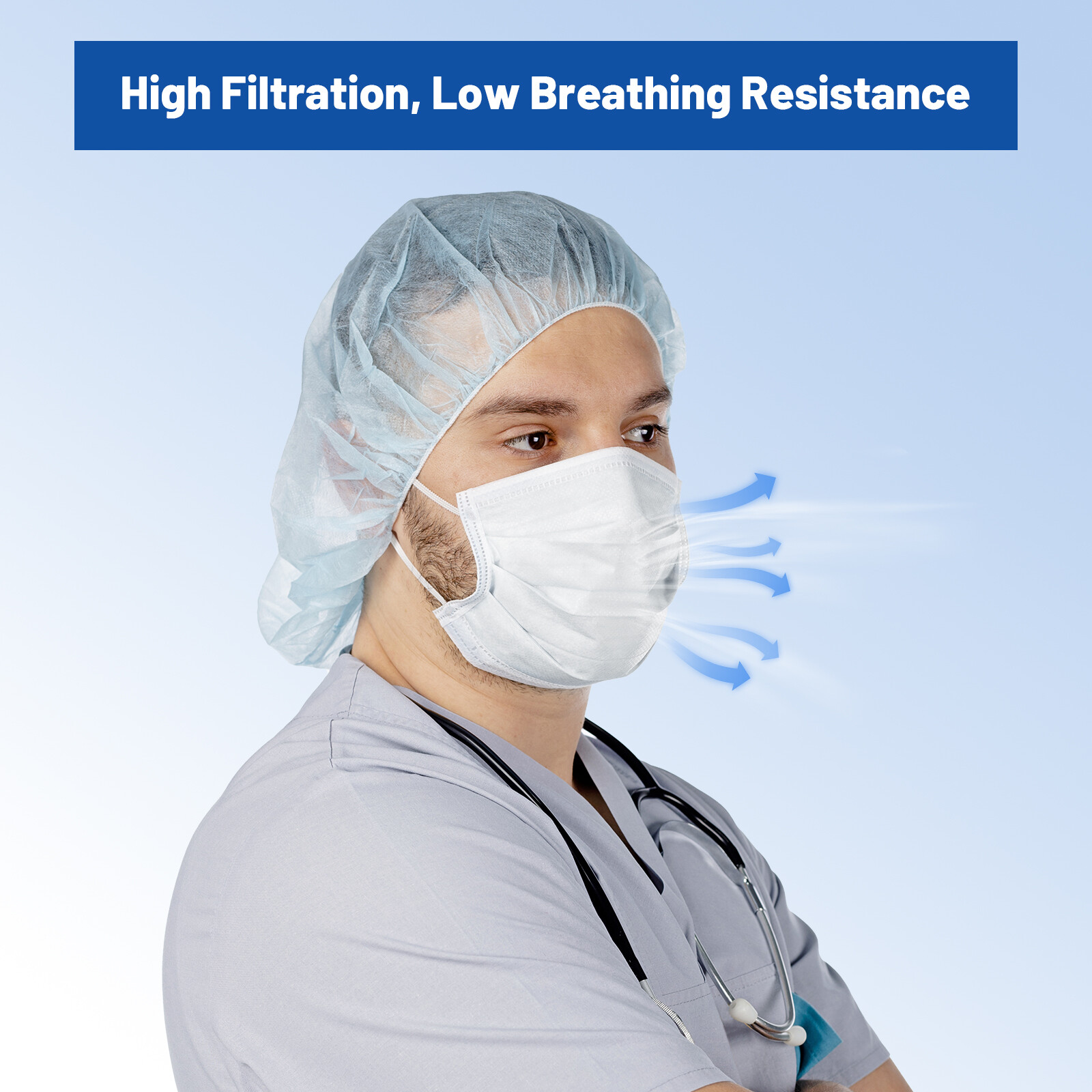 50pcs/box ASTM Medical Masks Adult Size Level 3 Four-Layer 17.5*9.5cm Assorted