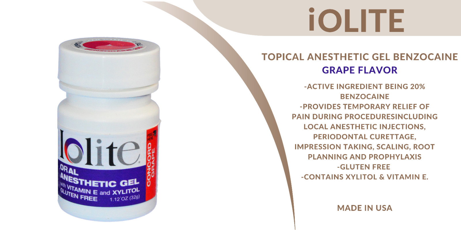 iOLITE Benzocaine 20% Topical Anesthetic Gel ASSORTED FLAVORS!!!-50 Bottles