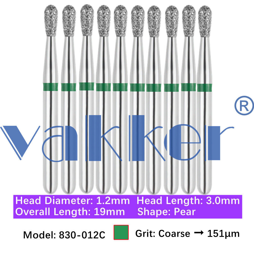 10pc Diamond Burs Shape Barrel Wheel Pear Fine Medium Coarse