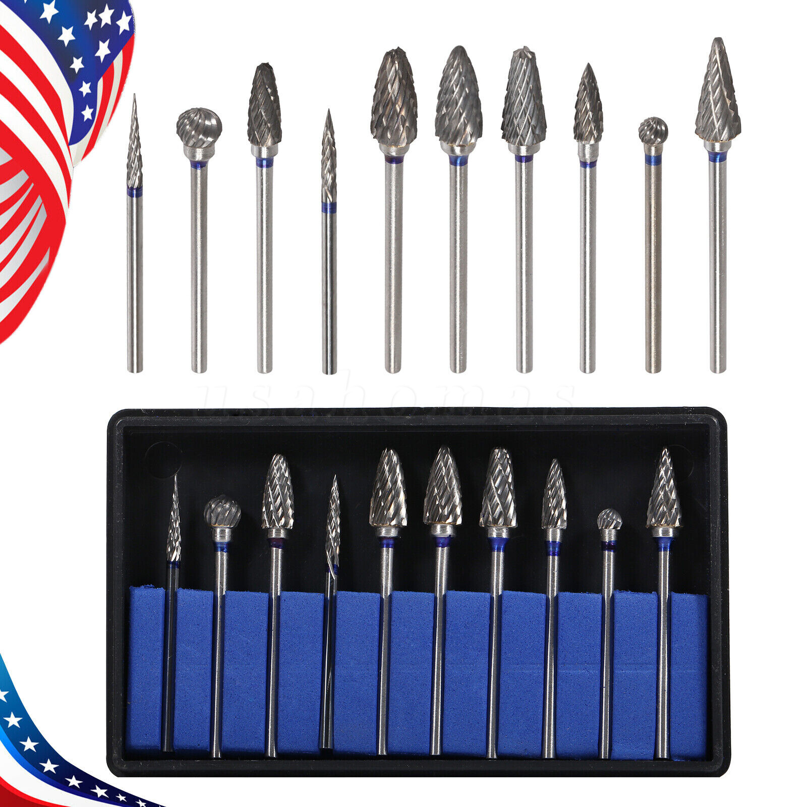 10pcs/Set Dental Tungsten Carbide Burs Plaster Alloy Acrylic Drill Polisher