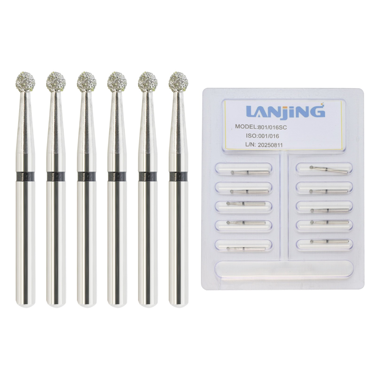 Dental Diamond Burs Round Ball Multi-Use FG Diamonds Bur Super Coarse 801/016SC