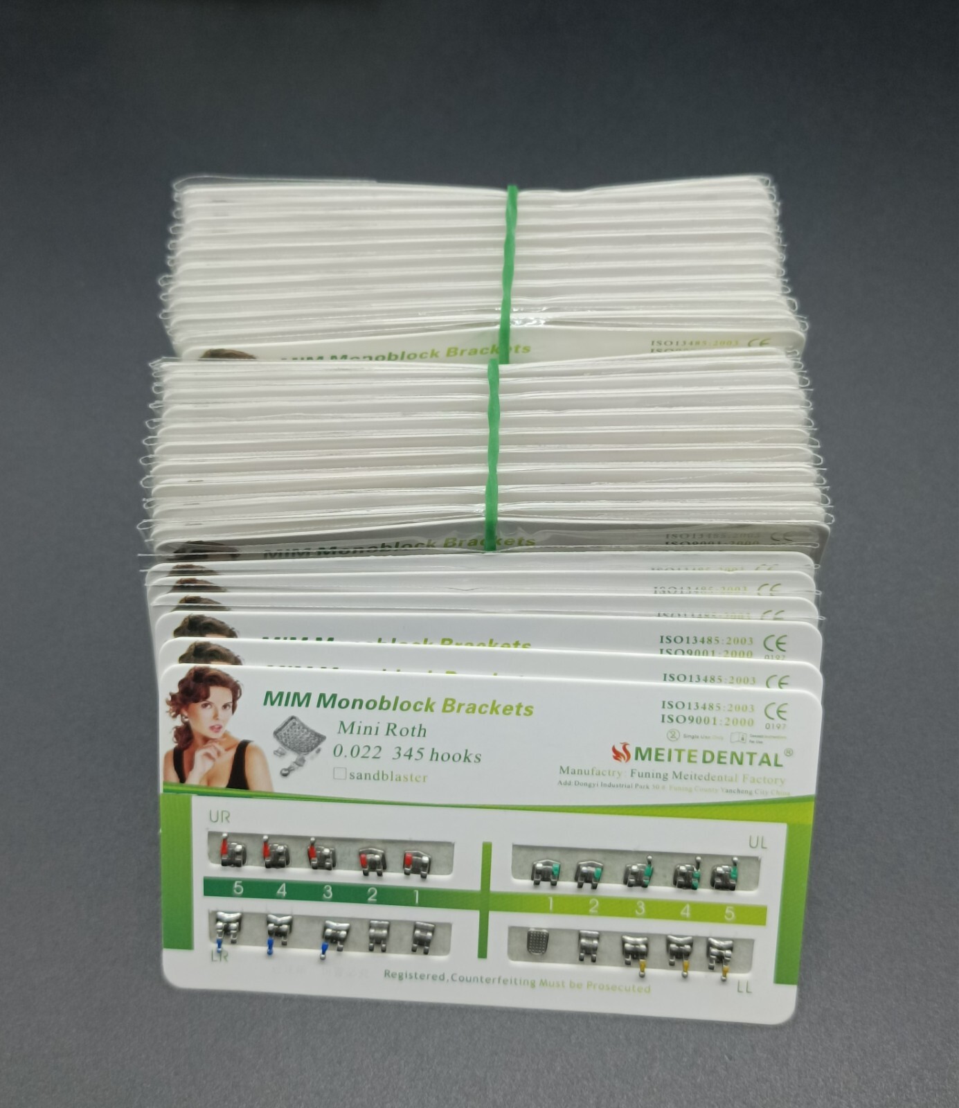 10Set Dental Orthodontic MIM Monoblock Brackets Mini Roth/MBT 022 Slot 345 hooks
