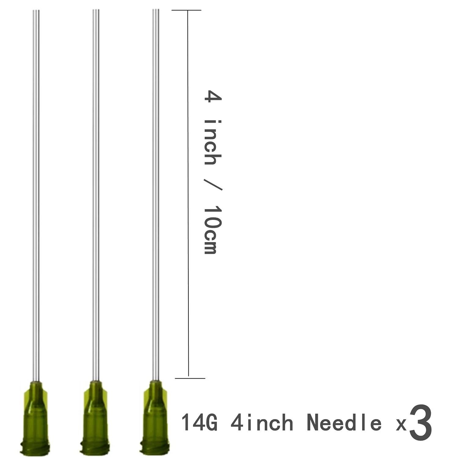 3 Pack 20ml Industrial Plastic Syringes with Blunt Luer Lock Needle 4 Inch for S