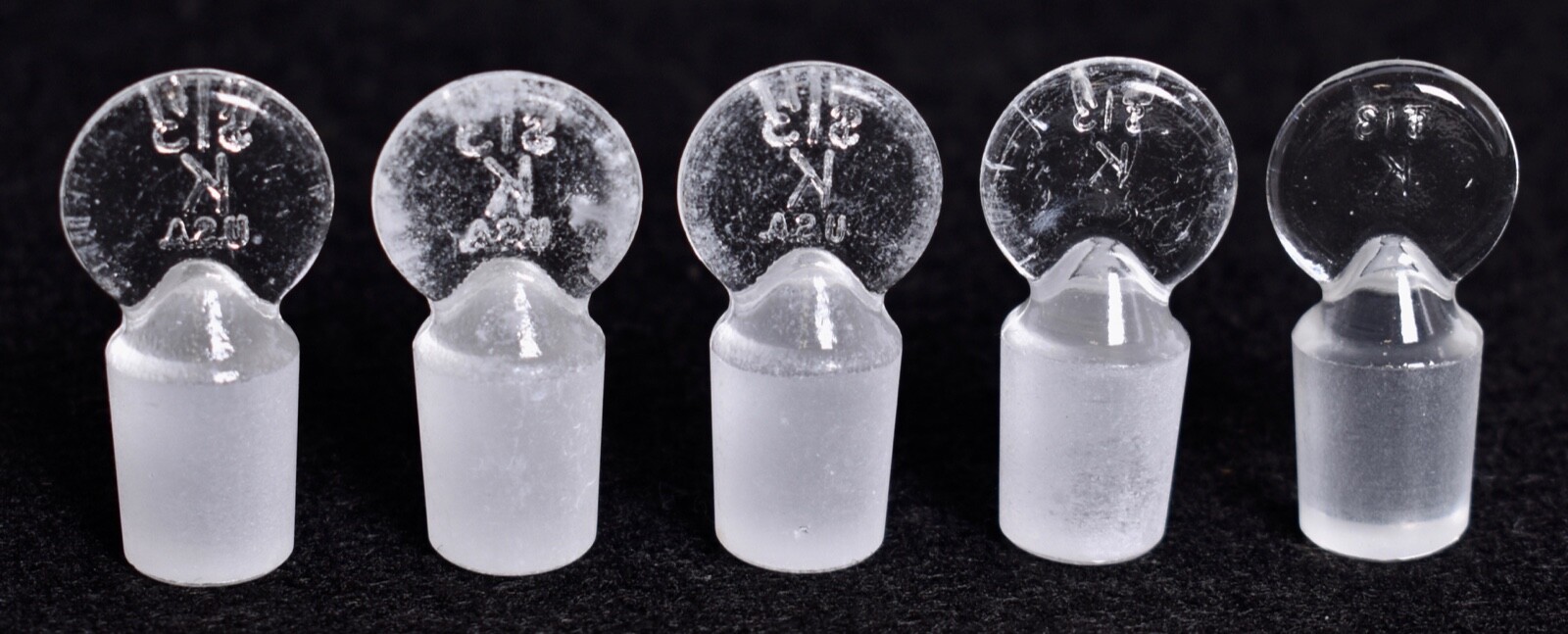 5 Count Kimax # 13 Penny Head Glass Stoppers