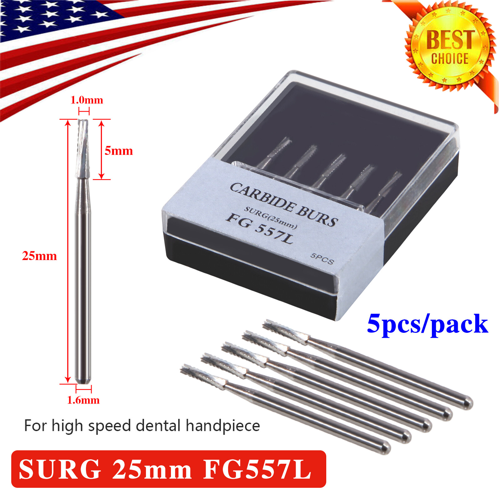 Yabangbang Dental High Speed Turbine Handpiece with 4 Hole Quick Coupler fit NSK