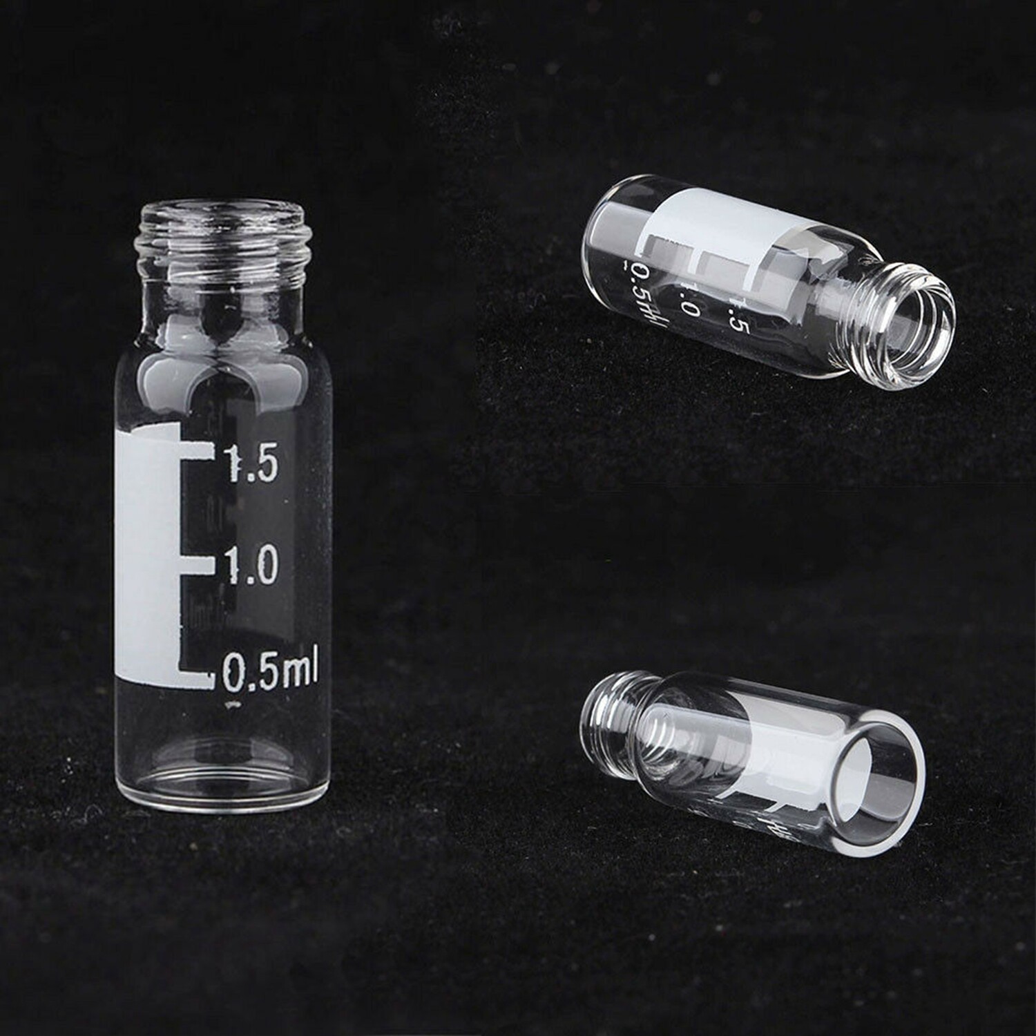 HPLC 2mL Autosampler Amber/Clear Glass Vials, 9mm Screw Caps PTFE/Silicone