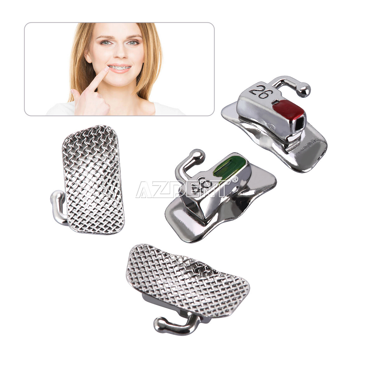 AZDENT Tubos bucales adheribles de ortodoncia dental 1er molar MBT Roth 022 018
