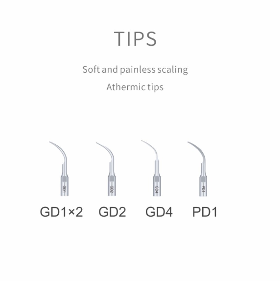 5/pk Woodpecker DTE Dental Ultrasonic Scaler Tips Kit GD1*2 GD2 GD4 PD1 Fit NSK