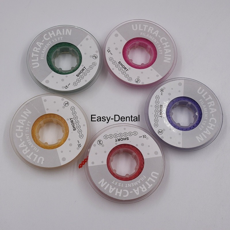 Dental Ortho Elastic Ultra Power Chain Rubber Braces Bands Long/Short/Continuous