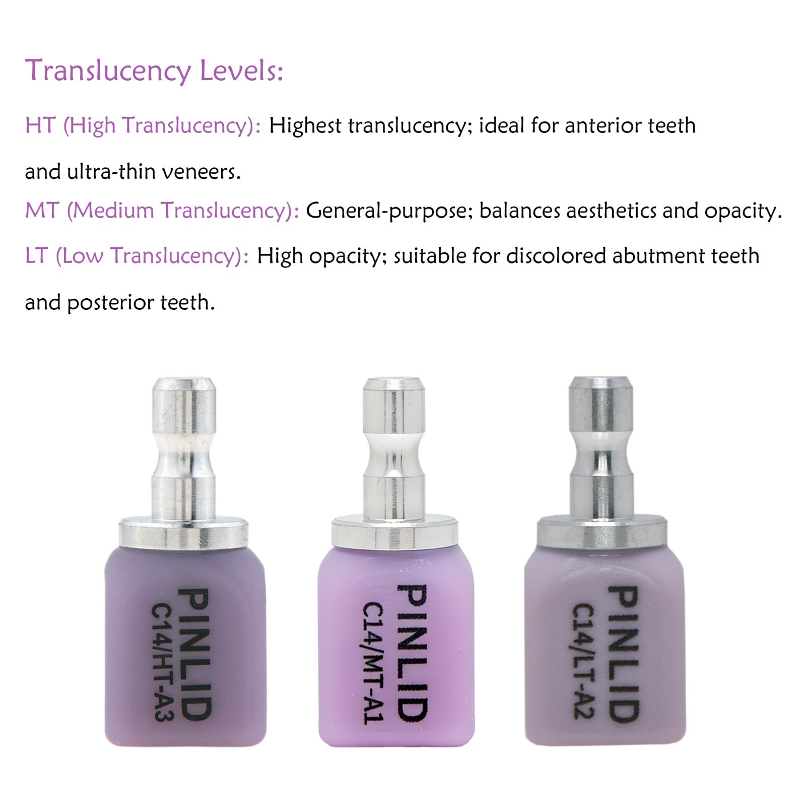 C14 Dental Emax Lithium Disilicate Blocks Glass Ceramic CAD/CAM CEREC HT/LT/MT