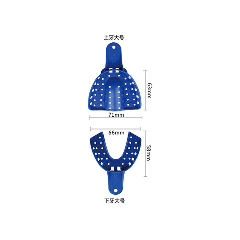 12 pcs Dental Impression Trays Perforated Plastic Autoclavable Upper/Lower L/M/S