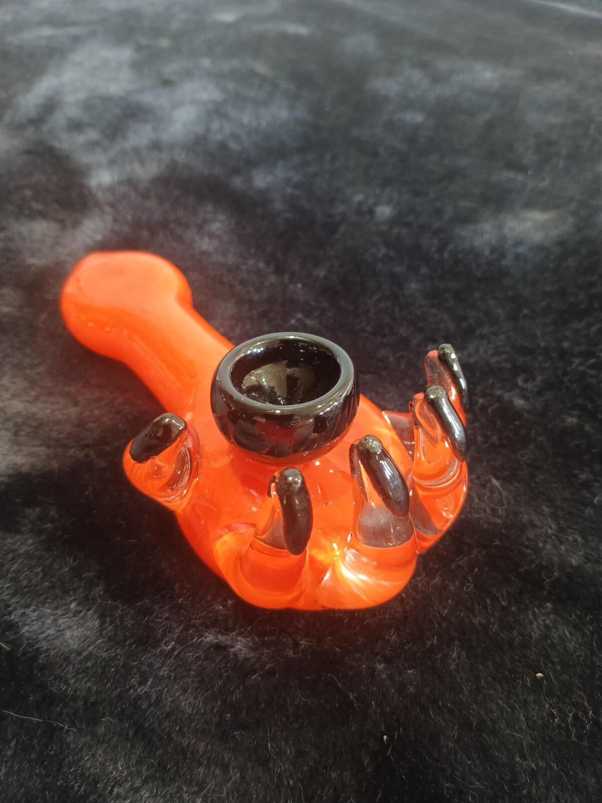 5″ GLASS Frit BENGAL TIGER Claw Tobacco Orange and BLACK Smoking Bowl Pipe