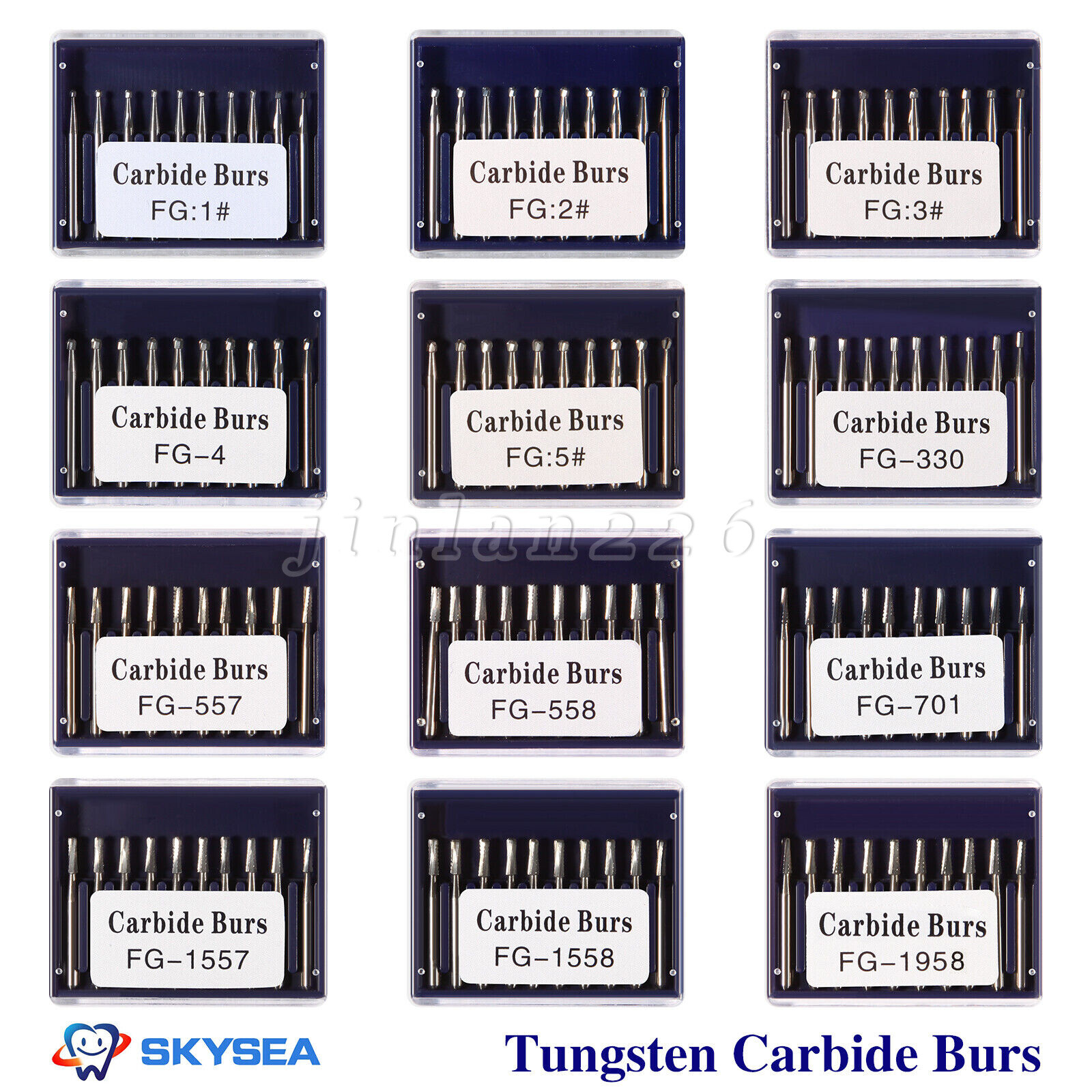 10PCS/PACK Dental Tungsten Carbide Tungsten Steel Burs for High Speed Handpiece