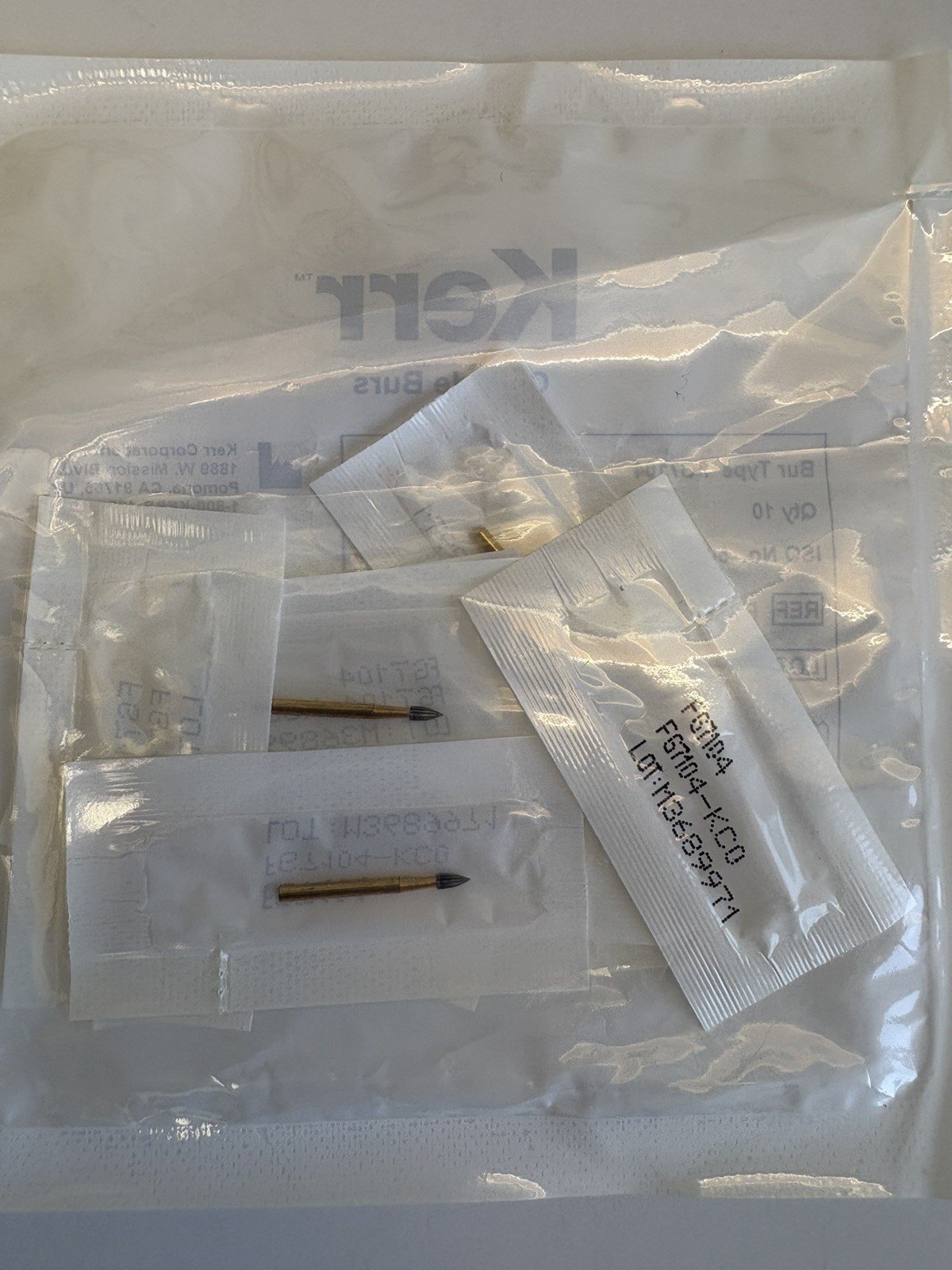 Kerr Carbide Dental Burs Trimming & Finishing 7104 Qty TEN