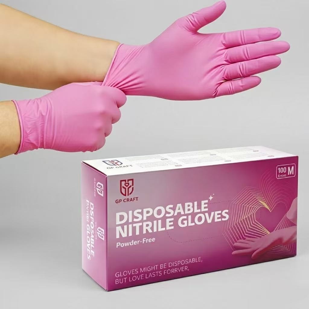100 Pcs Disposable Nitrile Gloves Latex Free Food Grade Cleaning Work Pack