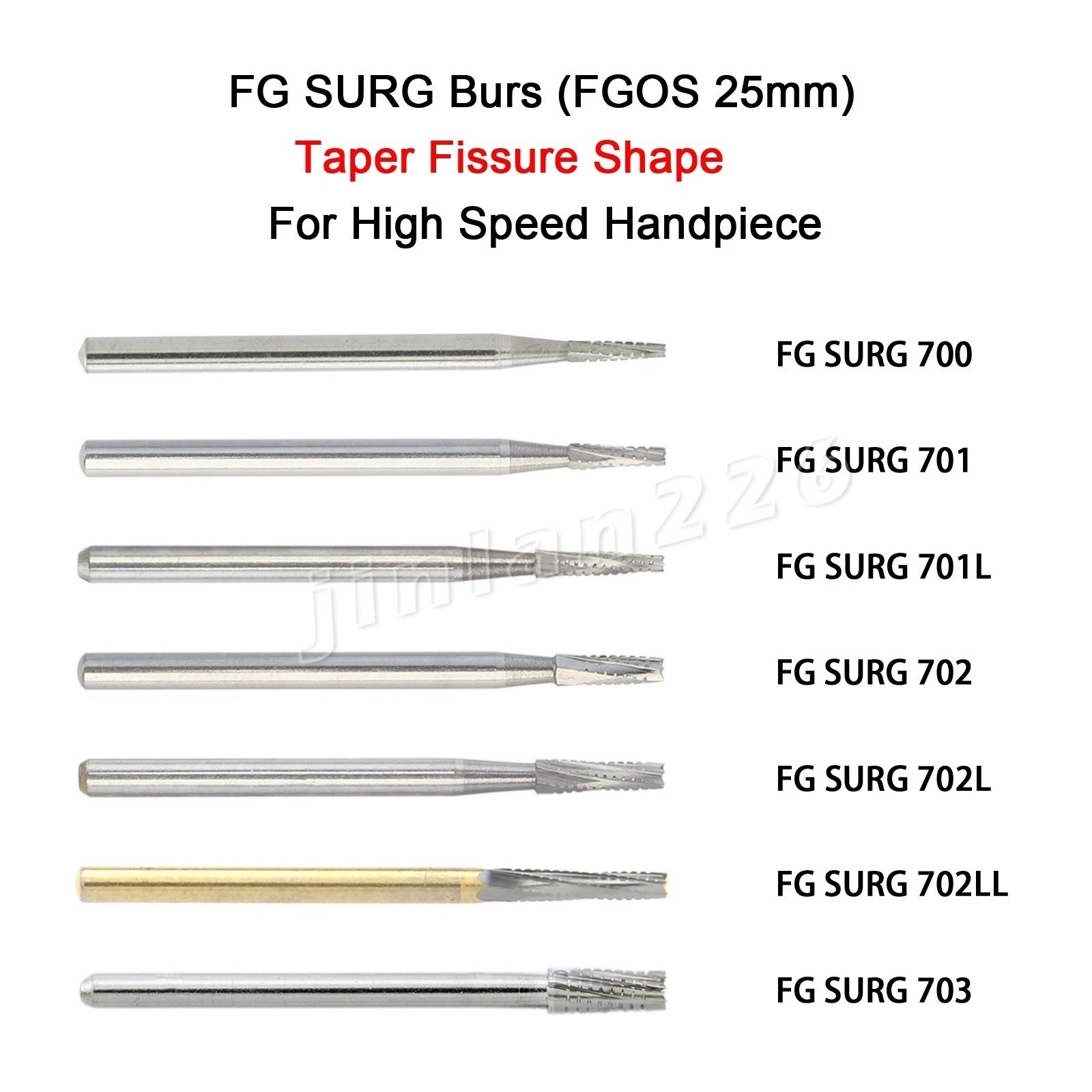 Dental FGOS Surgical Burs Long Carbide Burr 25mm FG SURG 557 702 Round 4 6