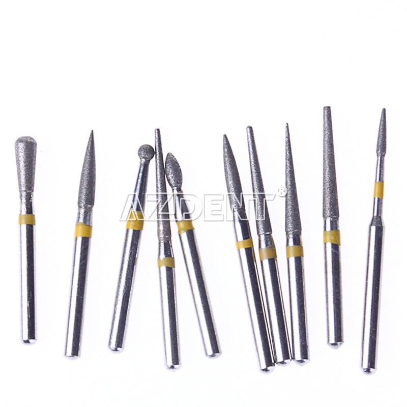 10Packs AZDENT Dental Super Coarse FG Diamond Grit Burs For High Speed Handpiece