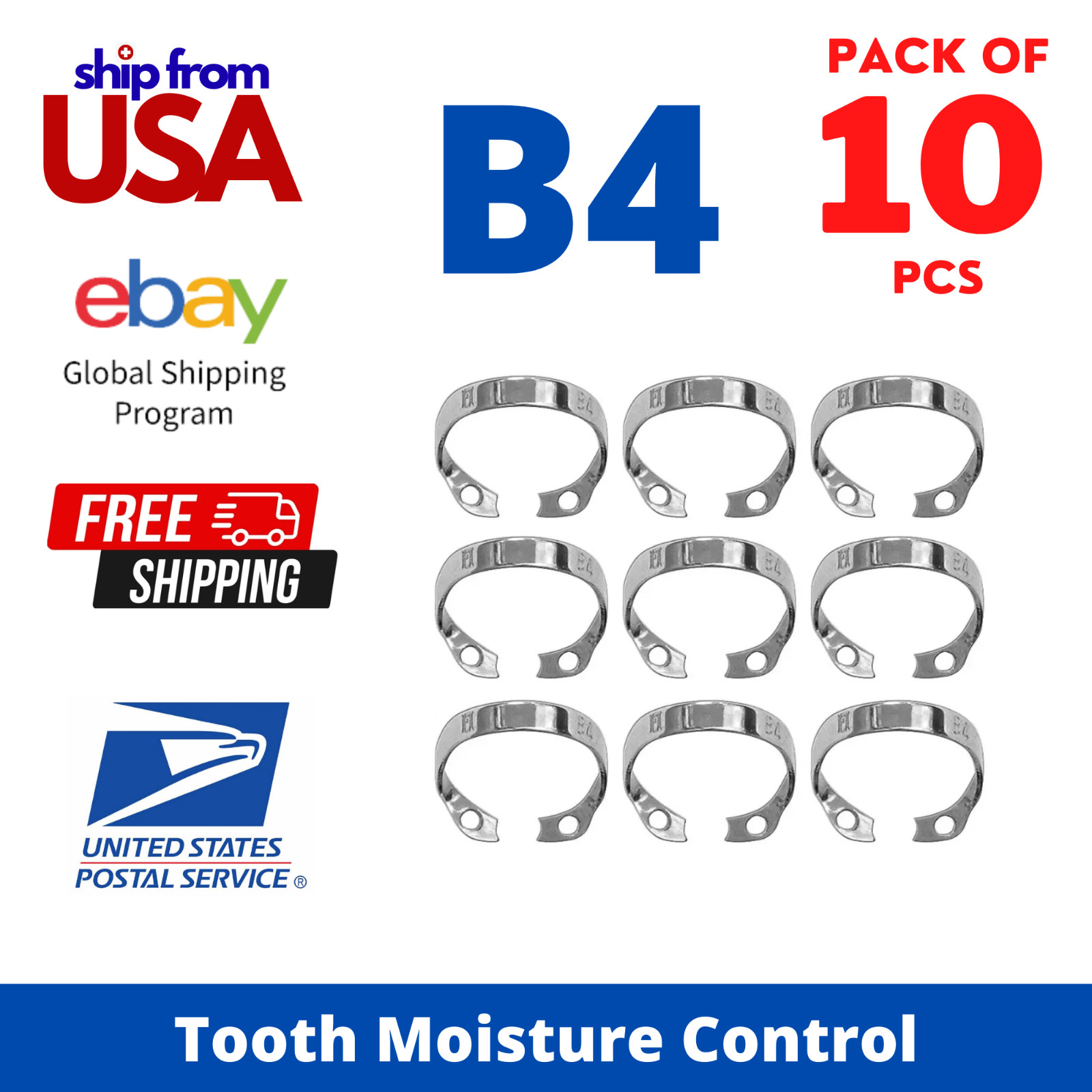 10pcs #B4 Rubber Dam Clamps Premolar Endodontic Isolation Surgicaltool USA Stock