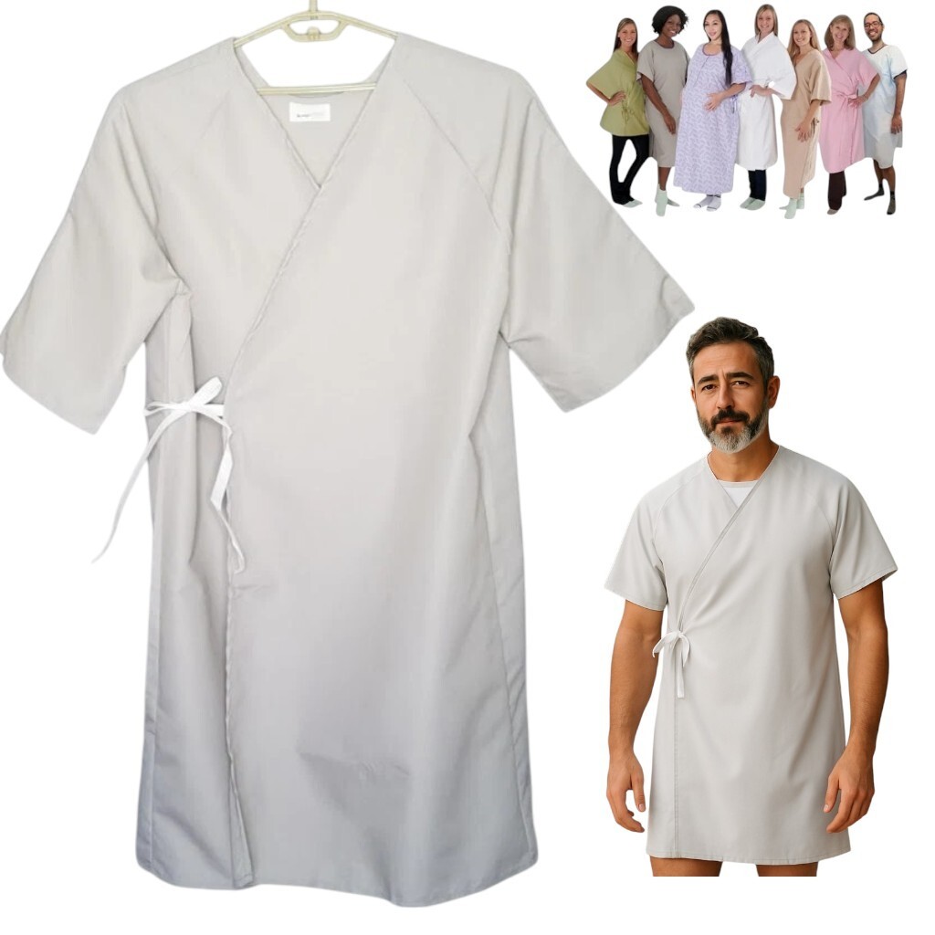 Unisex L Patient Gown Robe Butcher Dr. Smock Exam Hospital Medical Halloween New