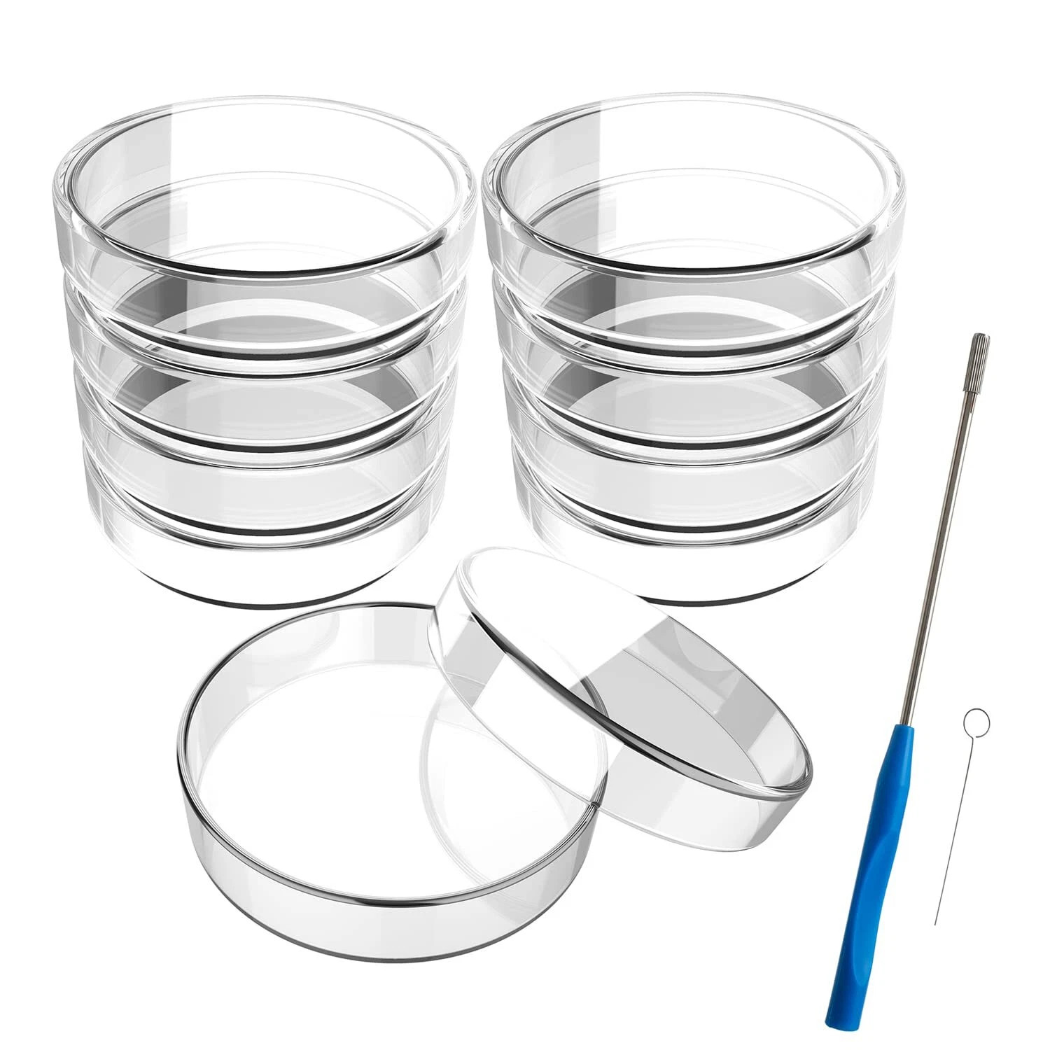 10Pcs 90mm Glass Petri Dish with Lids High Borosilicate Bacterial Culture Dishes