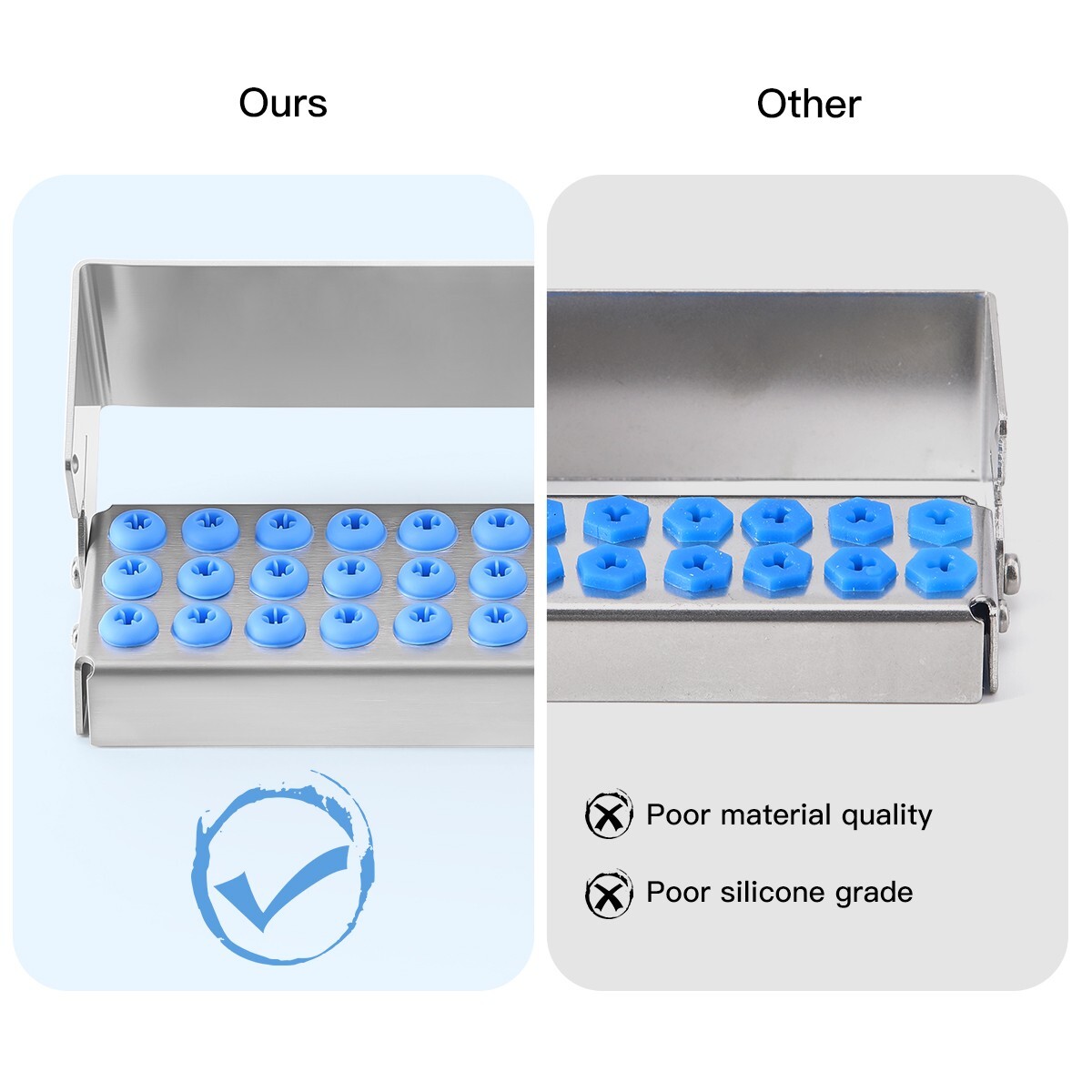 8/30Holes Bur Dental Burs Disinfection Autoclave Stand Holder Block Case Steel